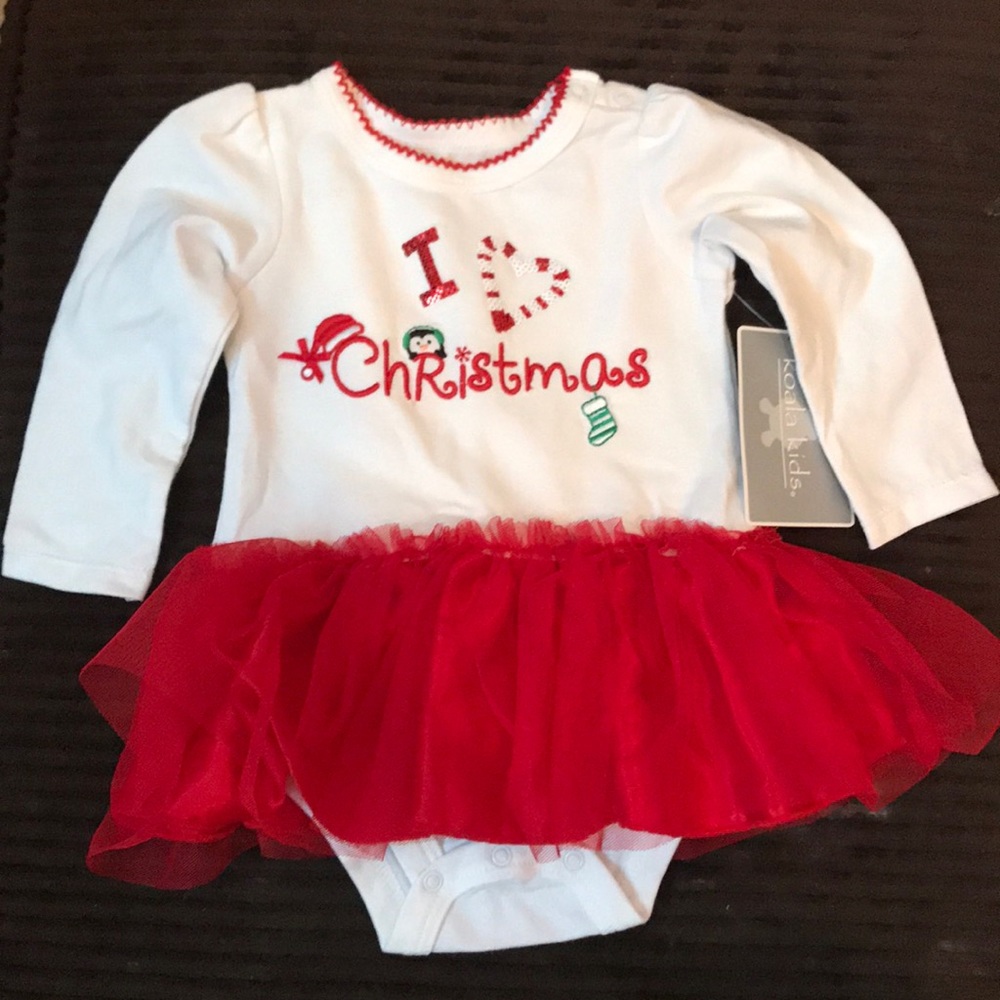 Brand New Baby Christmas One Piece Tutu, size 6 mo